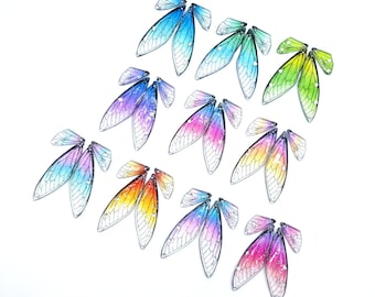 Fairy Wings with Glitters and Clear Rhinestones for Crafts, Ornament and Jewelry Making (W001)