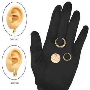 Teardrop Hoop Earrings in 18K Gold Plating, Lightweight Hoop Earrings, Thick Clicker Earrings, Hypoallergenic, 20mm FINAL SALE by Pair image 5