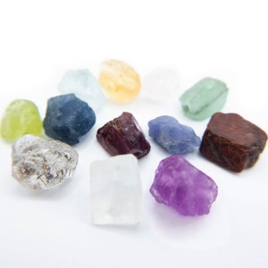 Raw UNDRILLED Gemstone, Mignon Birthstone Nugget, Loose Gemstone, 6mm 8mm, No Hole Natural Gemstone Beads, G15RAW image 1