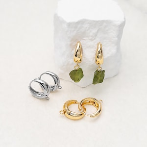 18 Karat vergoldete, klobige Tropfenohrring-Rohlinge mit Öse, 18 mm, blei- und nickelfreies Messing, DIY-Schmuckherstellungszubehör in Tropfenform (10 Stück)
