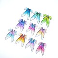 Fairy Wings Charms with Glitter & Rhinestones – 10 Colors | DIY Jewelry Making, Resin Art, Scrapbooking, Fantasy Craft Supplies (W001)