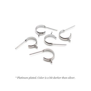 C-Hoop Studs with Loop in Platinum
