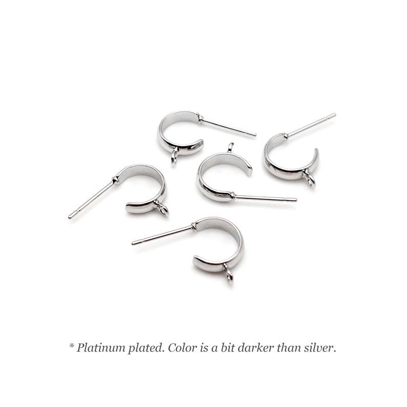 C-Hoop Studs with Loop in Platinum