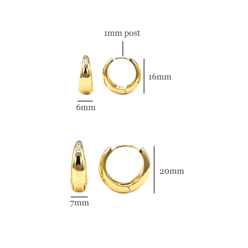 Teardrop Hoop Earrings in 18K Gold Plating, Lightweight Hoop Earrings, Thick Clicker Earrings, Hypoallergenic, 20mm FINAL SALE by Pair image 4