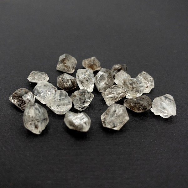 Raw HERKIMER DIAMOND Gemstone, Dainty APRIL Birthstone, 1mm Hole Center Drill, Crown Chakra, Loose Crystal Beads Retail & Wholesale (G04RAW)