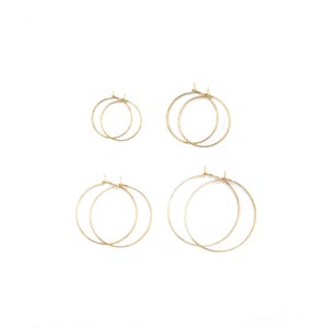 10-100pcs 14k Gold Plated 316L Stainless Steel Beading Hoops • Bulk Hypoallergenic Earring Findings 21ga • DIY Wine Charm Rings 25-35mm