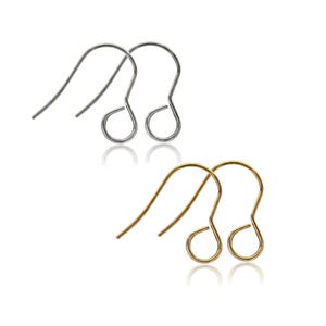 10-200pcs Large Loop Earring Hooks • 316L Stainless Steel & 18K Gold PVD Ear Wires • Hypoallergenic French Hooks for Custom Jewelry DIY