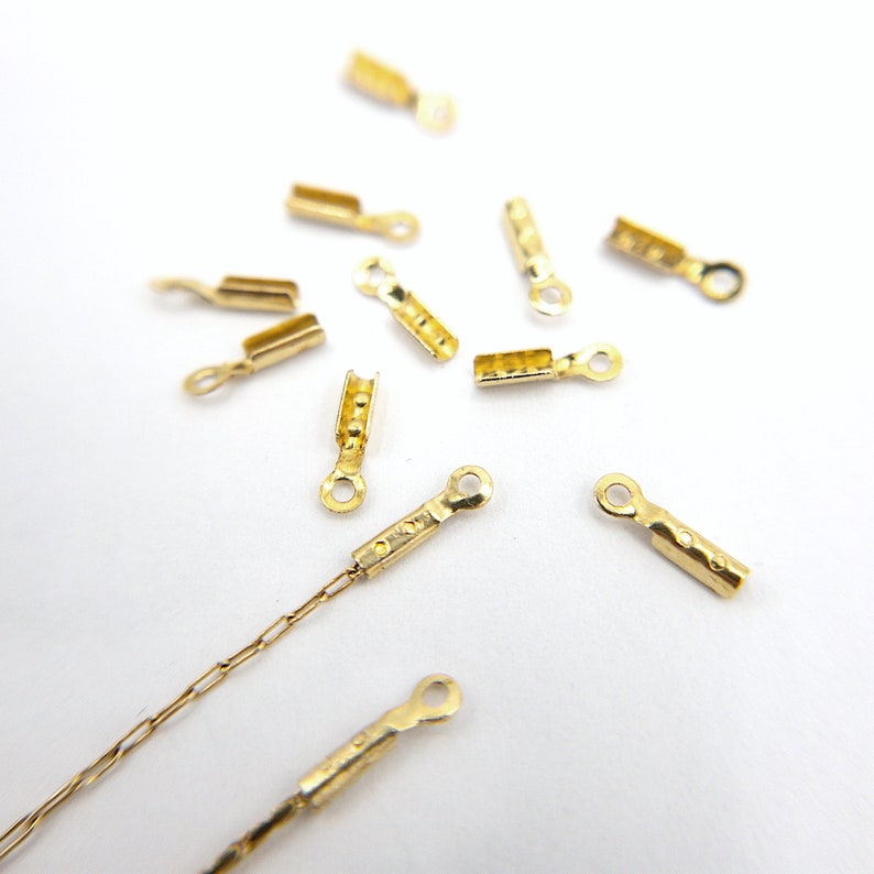 Crimp End Caps in Gold Crimp Ends for 0.8mm Fine Chain Cord Etsy