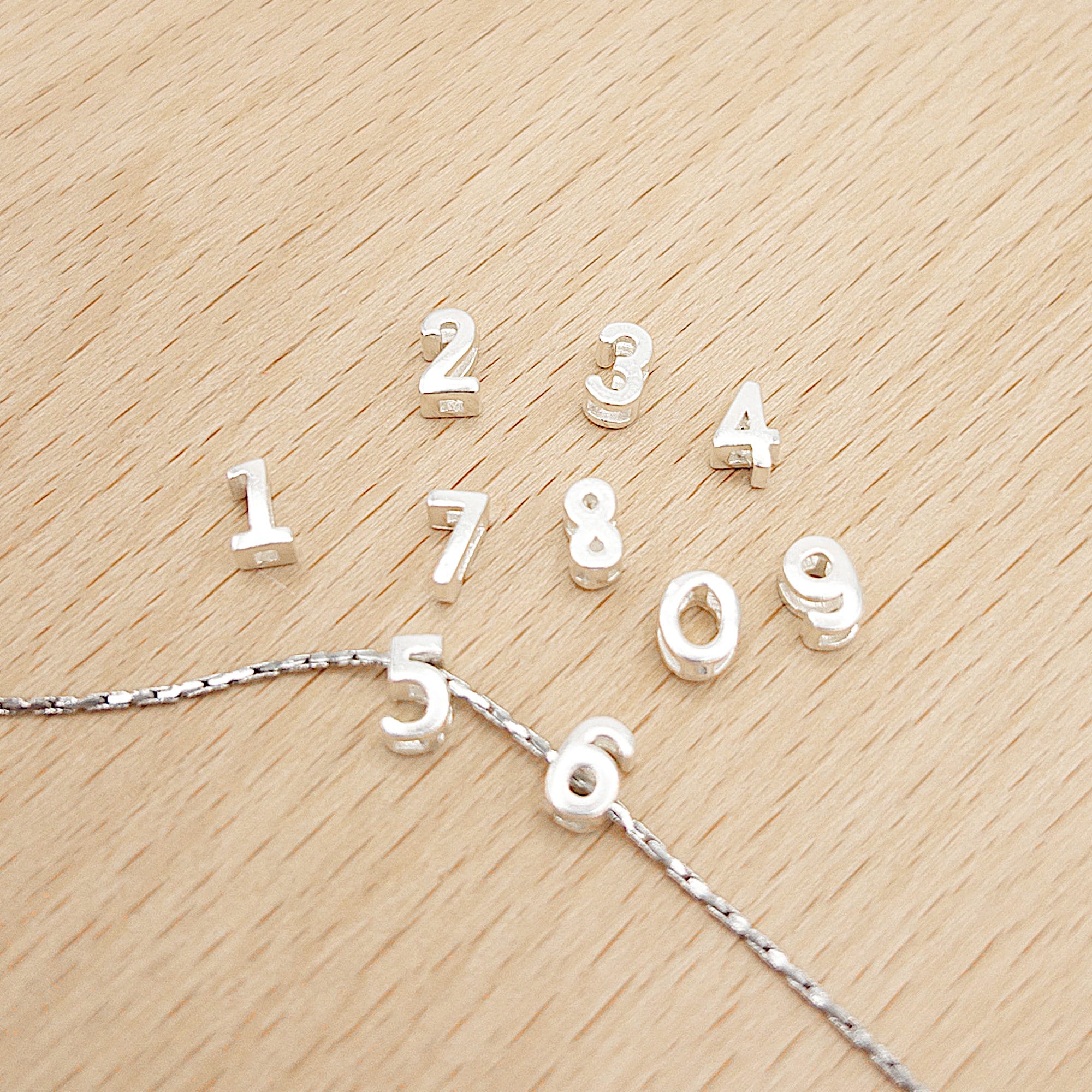 Number Charms, Tiny 925 Silvers Number Slide Beads in 22K Gold for  Personalized Jewelry, Small Number Pendants, Gold Number Beads (P008-G)