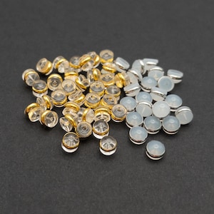Earring Backs 20PCs+ Medical Grade Silicone Earring Stopper with 18K or Silver Plated Rim, Hypoallergenic Earring Backing for Sensitive Skin
