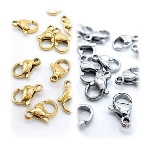 Lobster Claw Clasp for Jewelry Making and Crafting, 304 Stainless Steel Lobster Plated in Gold and Steel Color, Retail & Wholesale