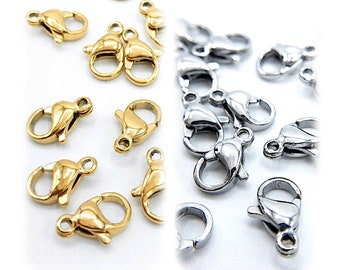 Lobster Claw Clasp for Jewelry Making and Crafting, 304 Stainless Steel Lobster Plated in Gold and Steel Color, Retail & Wholesale