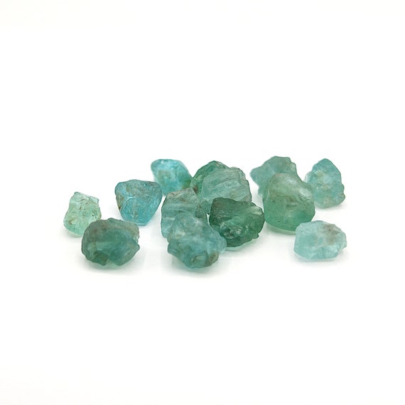 Raw GREEN APATITE With 1mm Center Drill Hole Heart Chakra Healing