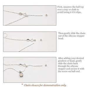 Collar de cadena ajustable chapado en oro de plata de ley 925, enhebrador de 0,9 mm, gargantilla veneciana con cuentas y extremo de bola, joyería minimalista DIY. imagen 5