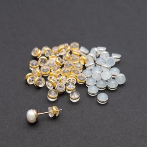 Earring Back, 20PCs+ Medical Grade Silicone Earring Stopper with 18K or Silver Plated Rim, Hypoallergenic Earring Backing for Sensitive Skin