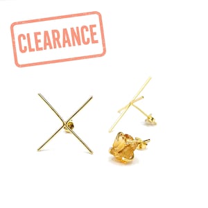 Sterling Silver 4-Claw Earring Setting Blank: 18K Gold/Rhodium Plated