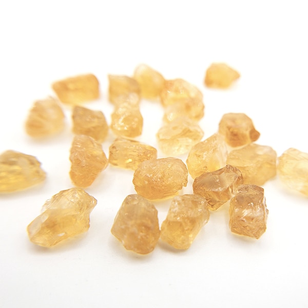 Raw CITRINE Gemstone, Dainty NOVEMBER Birthstone, 1mm Hole Center Drill, Sacral Chakra Healing Crystal, Loose Yellow Gemstone  (G11RAW)