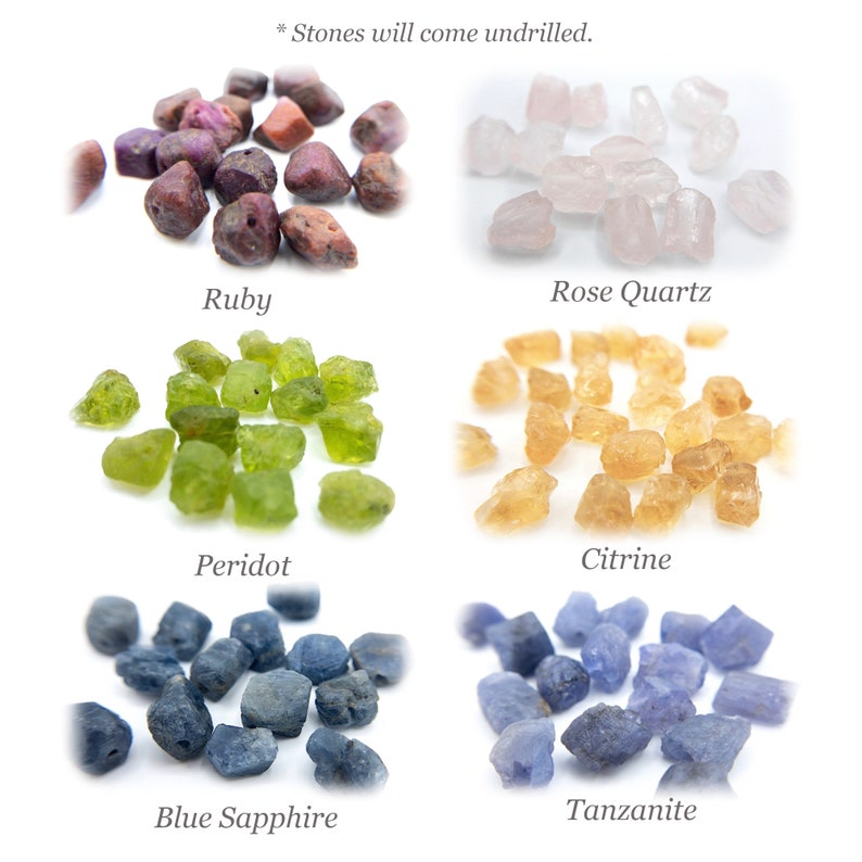 Raw UNDRILLED Gemstone, Mignon Birthstone Nugget, Loose Gemstone, 6mm 8mm, No Hole Natural Gemstone Beads, G15RAW image 4