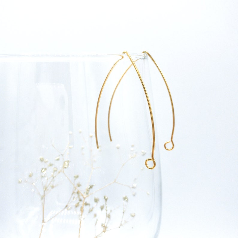 4 PCs V Shape Earring Wires Gold Plated Stainless Steel Etsy