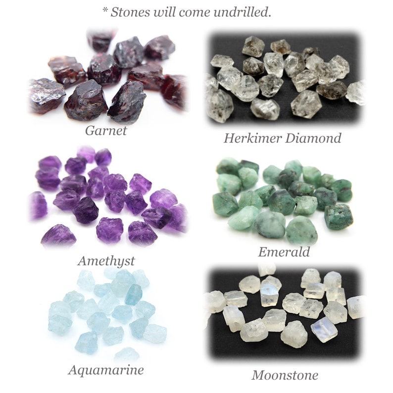Raw UNDRILLED Gemstone, Mignon Birthstone Nugget, Loose Gemstone, 6mm 8mm, No Hole Natural Gemstone Beads, G15RAW image 3