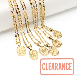 Tarot Card Necklace, 1PC Dainty Good Spirit and Fortune Necklace Made From Hypoallergenic Stainless Steel in Tough Gold PVD Plating