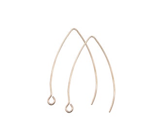 Earring Wire in V Shape for Holiday Drop Earring and Dangle Earring, Hypoallergenic Steel in Anti Tarnish Rose Gold, FINAL SALE by Pair