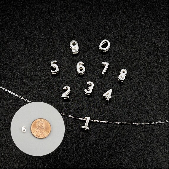 Number charms silver deals