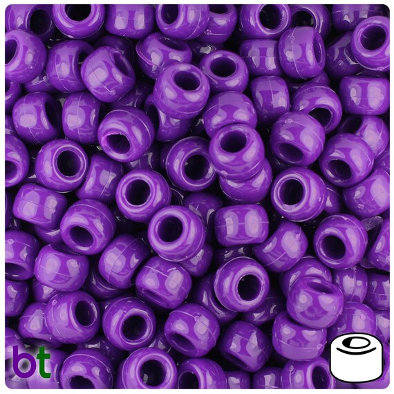 500 Bright White Opaque 9x6mm Barrel Pony Beads Made in the USA
