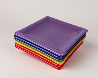 Rainbow Stack 5" Dessert Plates - set of 6