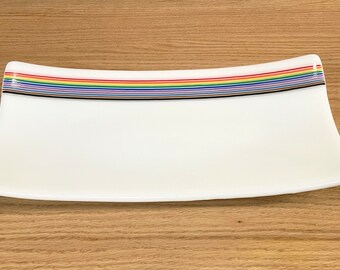 White platter (large) with social justice accent
