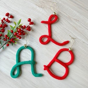 CUSTOM Christmas Wire Letter Ornament • Knit Wire Tree Decor • Alphabet • Children’s Room • Knit Wall Art Personalized • Gift for Home Mom