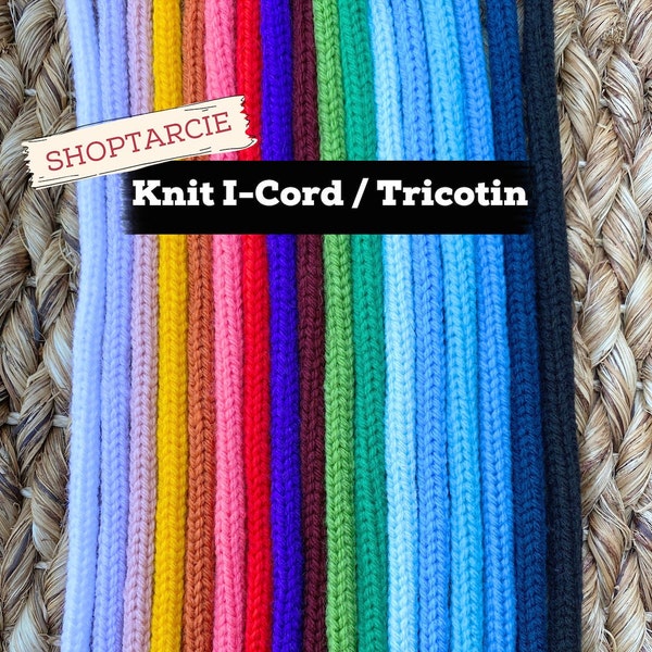 Knit I-Cord / Tricotin Cord for Crafting • Wire Knit Words Tulip Knitting Machine Yarn Handmade Supply Decorative Cord Rope for Name Signs