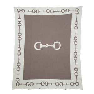 Snaffle Bit Border Throw Hemp/Milk