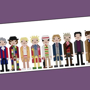 The 17 Doctors Unofficial cross stitch pattern UPDATED 2024 PDF pattern INSTANT download image 1