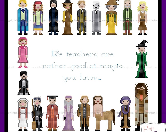 Unofficial Teachers of Hogwarts cross stitch pattern with alternative quote - PDF Pattern - INSTANT DOWNLOAD