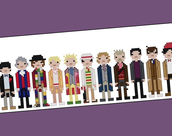 The 17 Doctors - Unofficial cross stitch pattern - UPDATED 2024 - PDF pattern - INSTANT download