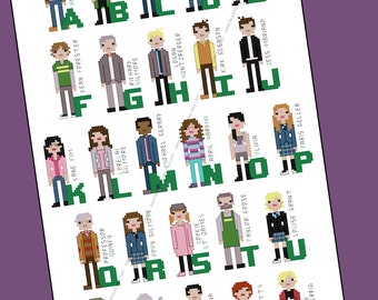 Gilmore Girls themed alphabet cross stitch - PDF Pattern - INSTANT DOWNLOAD