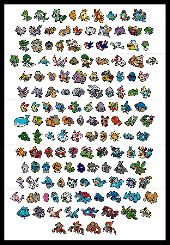 All Pokemon Generations Cross Stitch Patterns