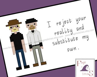 MythBusters Inspired Characters and Quote cross stitch pattern - PDF pattern - INSTANT Download