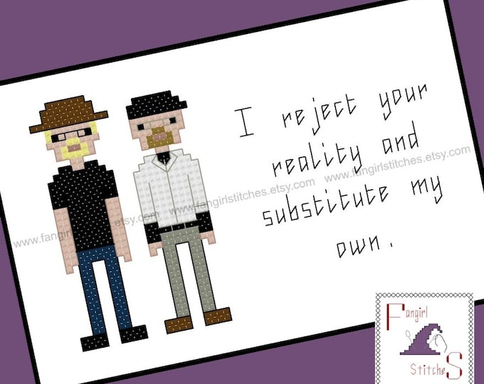 MythBusters Inspired Characters and Quote cross stitch pattern - PDF pattern - INSTANT Download