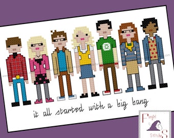 Big Bang Theory Inspired Cross Stitch - PDF Pattern - INSTANT DOWNLOAD