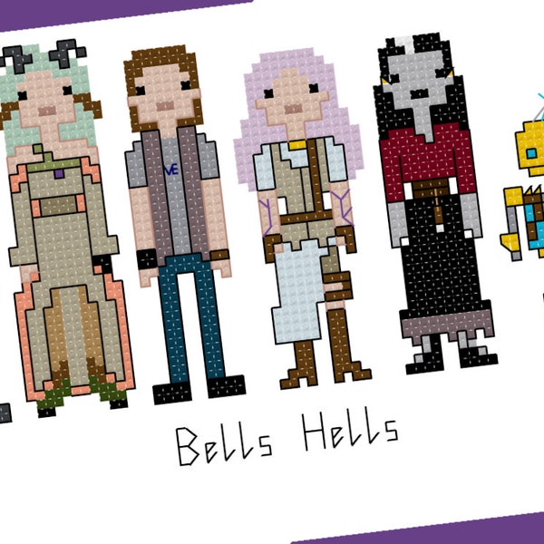 Bells Hells - Critical Role themed cross stitch - PDF Pattern - INSTANT DOWNLOAD