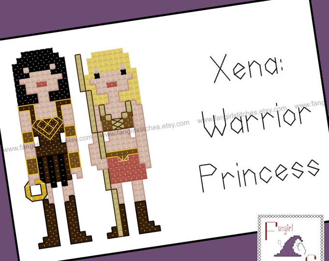 Xena Warrior Princess inspired Cross Stitch Pattern - PDF Pattern - INSTANT DOWNLOAD