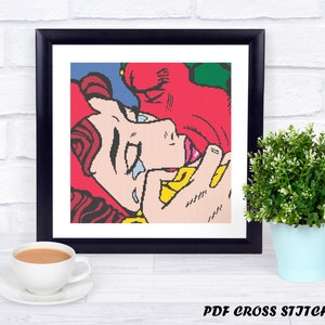 Scarlett Witch et Vision non officiels point de croix compté - imagerie Pop Art emblématique - modèle PDF - téléchargement immédiat