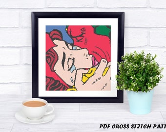 Unofficial Scarlett Witch and Vision Counted Cross Stitch - Iconic Pop Art Imagery - PDF Pattern - INSTANT DOWNLOAD