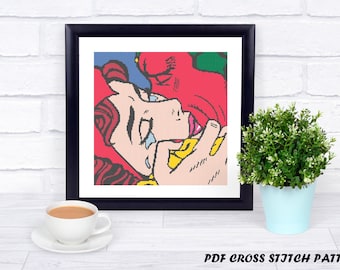 Unofficial Scarlett Witch and Vision Counted Cross Stitch - Iconic Pop Art Imagery - PDF Pattern - INSTANT DOWNLOAD