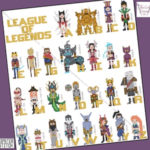 League of Legends themed cross stitch pattern - PDF Pattern - INSTANT DOWNLOAD