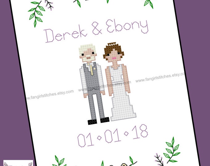 Wedding samplar cross stitch pattern - PDF pattern - INSTANT DOWNLOAD