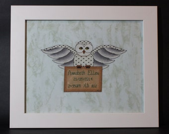 Unofficial HP Hedwig's Delivery Cross Stitch Baby Sampler Record - PDF Pattern - Instant Download