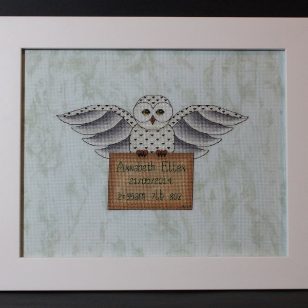 Unofficial HP Hedwig's Delivery Cross Stitch Baby Sampler Record - PDF Pattern - Instant Download